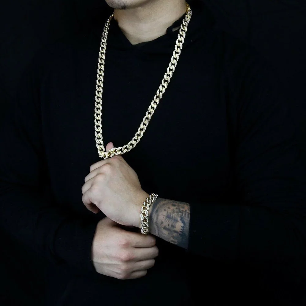 14k Gold Cuban Chain + Bracelet